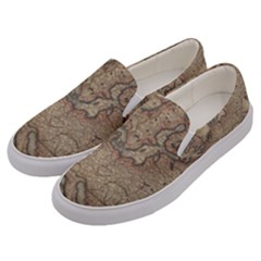 Old Vintage Classic Map Of Europe Men s Canvas Slip Ons by Paksenen