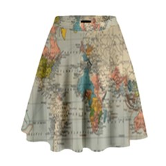 Vintage World Map High Waist Skirt by Loisa77