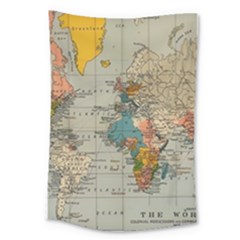 Vintage World Map Large Tapestry