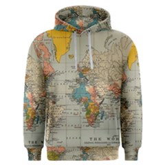 Vintage World Map Men s Overhead Hoodie