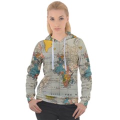 Vintage World Map Women s Overhead Hoodie