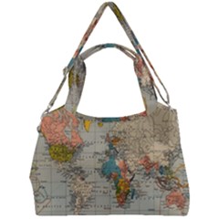 Vintage World Map Double Compartment Shoulder Bag by Loisa77