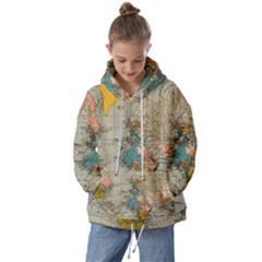 Vintage World Map Kids  Oversized Hoodie