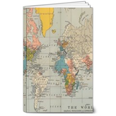 Vintage World Map 8  X 10  Softcover Notebook by Loisa77