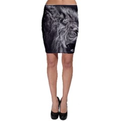 Angry Male Lion Wild Animal Bodycon Skirt by Loisa77