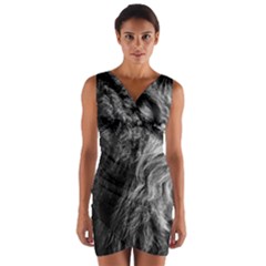 Angry Male Lion Wild Animal Wrap Front Bodycon Dress by Loisa77