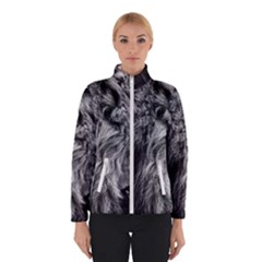 Angry Male Lion Wild Animal Women s Bomber Jacket