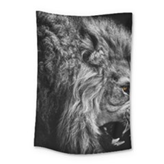 Angry Male Lion Wild Animal Small Tapestry by Loisa77