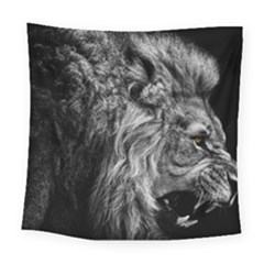 Angry Male Lion Wild Animal Square Tapestry (large)