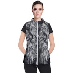 Angry Male Lion Wild Animal Women s Puffer Vest by Loisa77