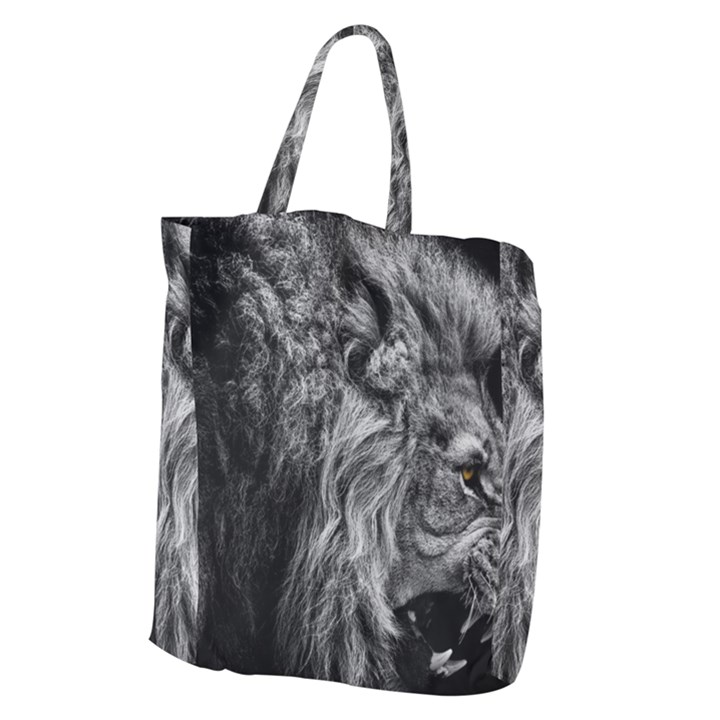 Angry Male Lion Wild Animal Giant Grocery Tote