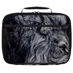 Angry Male Lion Wild Animal Full Print Lunch Bag by Loisa77