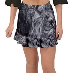 Angry Male Lion Wild Animal Fishtail Mini Chiffon Skirt by Loisa77