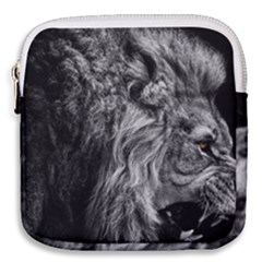 Angry Male Lion Wild Animal Mini Square Pouch by Loisa77