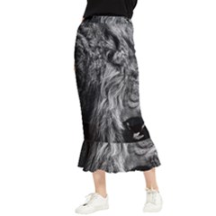 Angry Male Lion Wild Animal Maxi Fishtail Chiffon Skirt by Loisa77