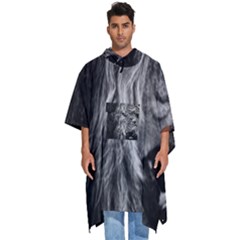 Angry Male Lion Wild Animal Men s Hooded Rain Ponchos by Loisa77