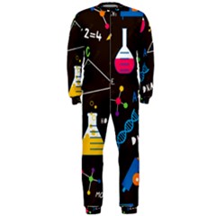 Science Lesson Flat Vector Seamless Pattern Onepiece Jumpsuit (men)