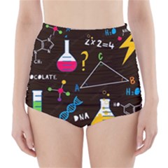 Science Lesson Flat Vector Seamless Pattern High-waisted Bikini Bottoms by Loisa77