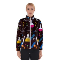 Science Lesson Flat Vector Seamless Pattern Women s Bomber Jacket