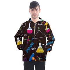 Science Lesson Flat Vector Seamless Pattern Men s Half Zip Pullover by Loisa77