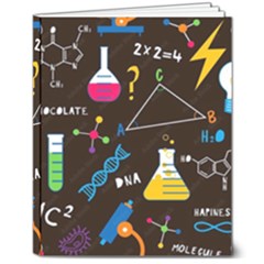 Science Lesson Flat Vector Seamless Pattern 8  X 10  Softcover Notebook by Loisa77