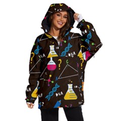 Science Lesson Flat Vector Seamless Pattern Women s Ski And Snowboard Waterproof Breathable Jacket