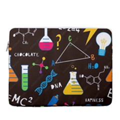 Science Lesson Flat Vector Seamless Pattern 15  Vertical Laptop Sleeve Case With Pocket by Loisa77