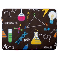 Science Lesson Flat Vector Seamless Pattern 17  Vertical Laptop Sleeve Case With Pocket by Loisa77