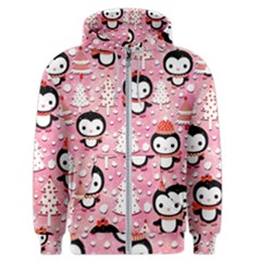 Cute Penguin Pattern Men s Zipper Hoodie