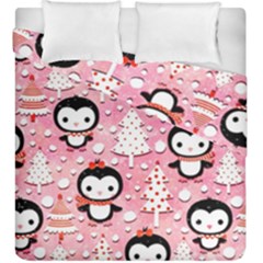 Cute Penguin Pattern Duvet Cover Double Side (king Size) by Loisa77