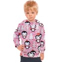 Cute Penguin Pattern Kids  Hooded Pullover View1