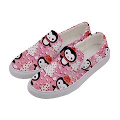 Cute Penguin Pattern Women s Canvas Slip Ons by Loisa77