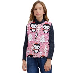 Cute Penguin Pattern Kid s Button Up Puffer Vest	