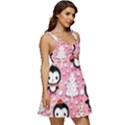 Cute Penguin Pattern Ruffle Strap Babydoll Chiffon Dress View3