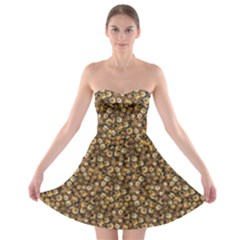 Floral Fusion Print Strapless Bra Top Dress