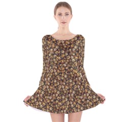 Floral Fusion Print Long Sleeve Velvet Skater Dress