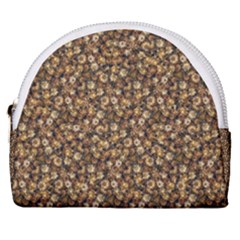 Floral Fusion Print Horseshoe Style Canvas Pouch by dflcprintsclothing