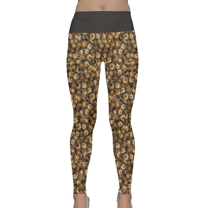 Floral Fusion Print Lightweight Velour Classic Yoga Leggings