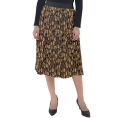 Floral Fusion Print Classic Velour Midi Skirt 