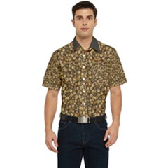 Floral Fusion Print Men s Short Sleeve Pocket Shirt  by dflcprintsclothing