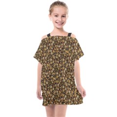 Floral Fusion Print Kids  One Piece Chiffon Dress