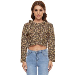 Floral Fusion Print Women s Lightweight Cropped Hoodie by dflcprintsclothing