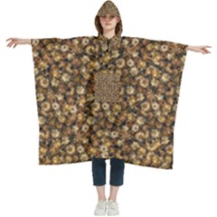 Floral Fusion Print Women s Hooded Rain Ponchos