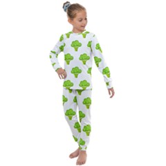 Broccoli Pattern 11 Kids  Long Sleeve Set 