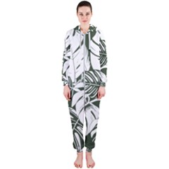 Abstract Art Tropical Leaves Hooded Jumpsuit (ladies)