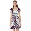 Abstract Art Tropical Leaves Short Sleeve Skater Dress View1