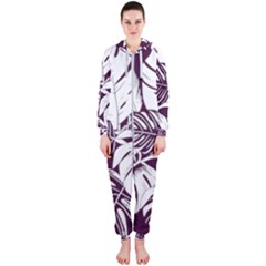 Abstract Art Tropical Leaves Hooded Jumpsuit (Ladies)