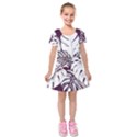 Abstract Art Tropical Leaves Kids  Short Sleeve Velvet Dress View1