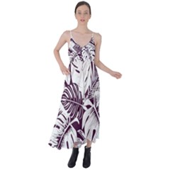 Abstract Art Tropical Leaves Tie Back Maxi Dress