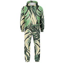 Abstract Art Tropical Leaves Hooded Jumpsuit (men)